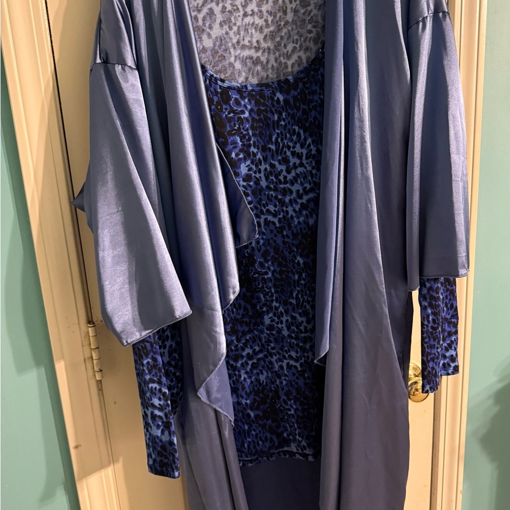 LuLaRoe Outfit Blue Leopard Print